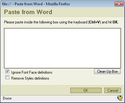 Paste from Word